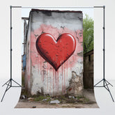 Broken Wall Love Graffiti Valentines Day Backdrop - Layoris